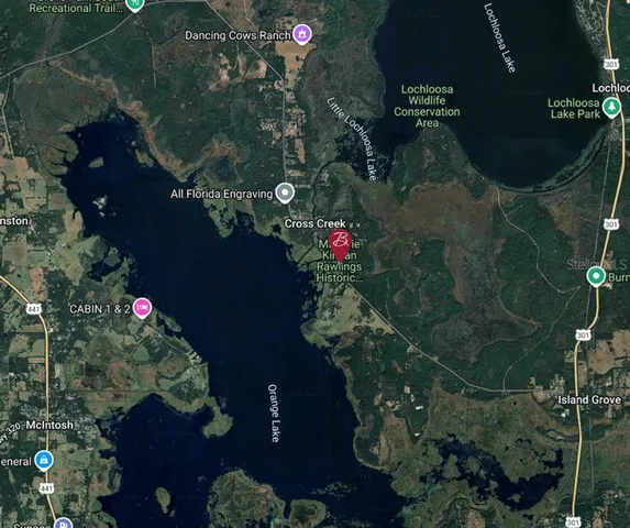 a front view of house with yard and trees around