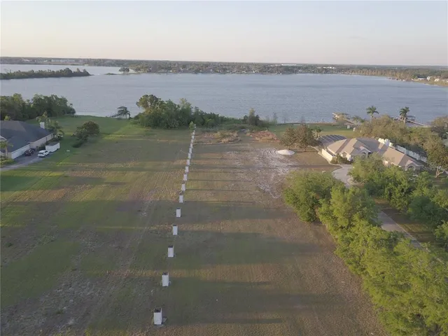 a view of a lake with outdoor space