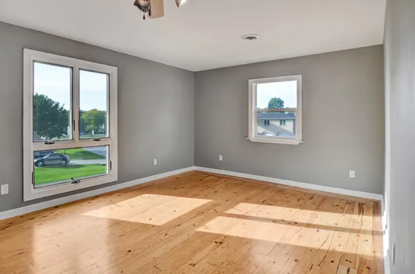 a view of an empty room and window
