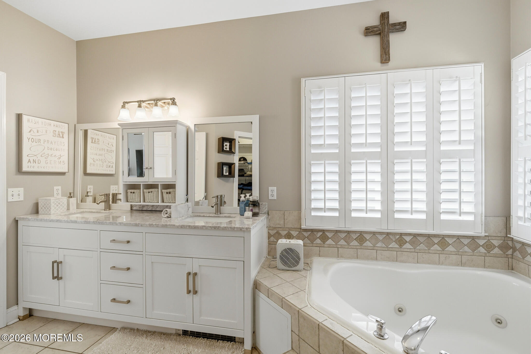 718 Amherst Road Lanoka Harbor, NJ 08734 - Photo 39 of 66 a bathroom with a granite countertop tub sink and mirror