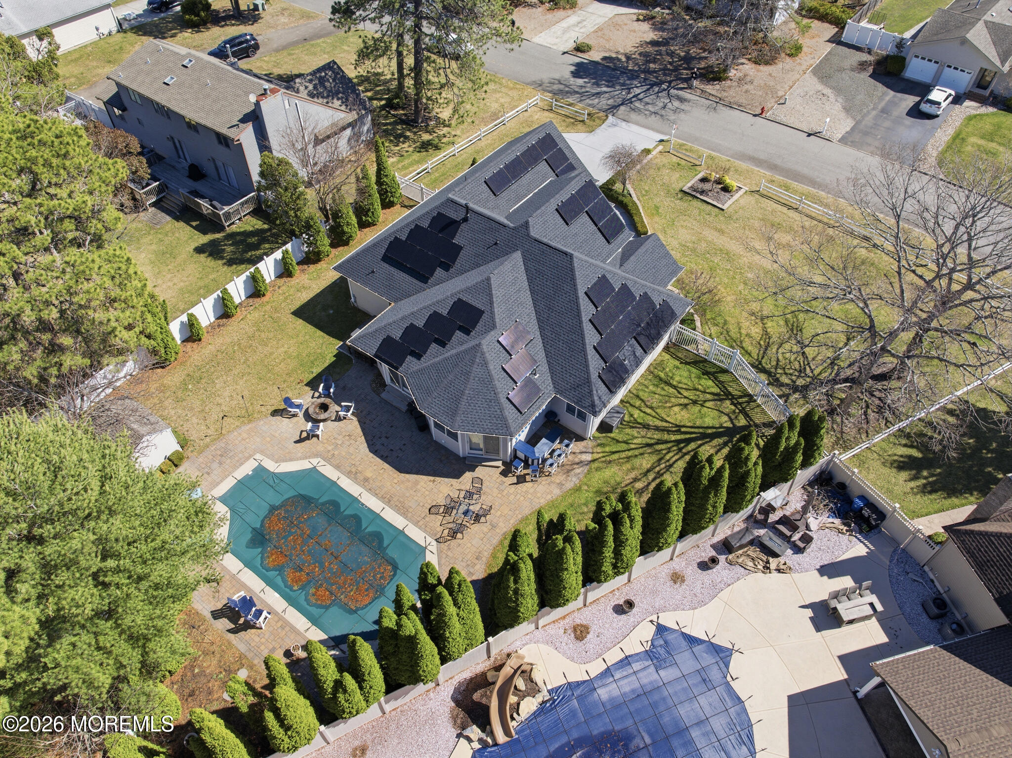 718 Amherst Road Lanoka Harbor, NJ 08734 - Photo 59 of 66 an aerial view of a house with a swimming pool