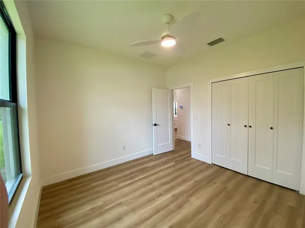 an empty room with windows