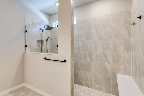 a bathroom with a shower