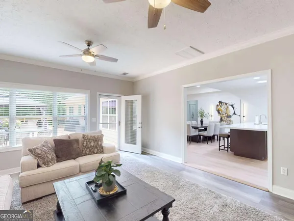 a living room with furniture