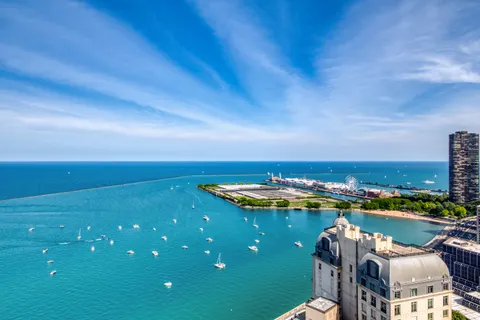 a view of city with tall buildings