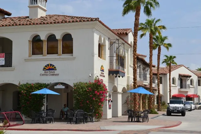 a front view of a building with street