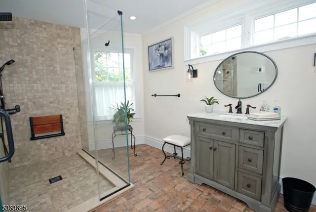 a bathroom with a shower