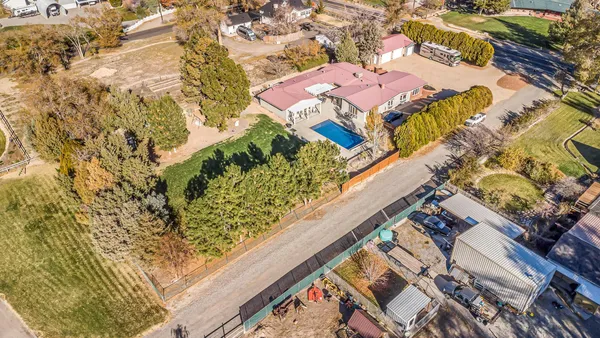 a backyard of a house with seating space