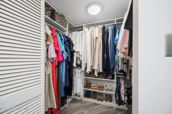 a view of a walk in closet