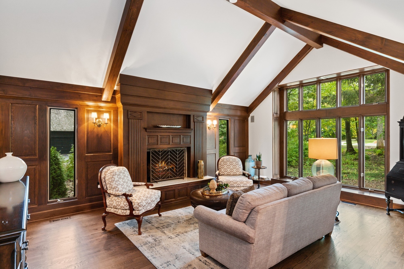 675 Rockefeller Road Lake Forest, IL 60045 - Photo 6 of 31 a living room with furniture and a floor to ceiling window