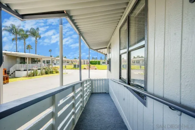 a view of a wooden door