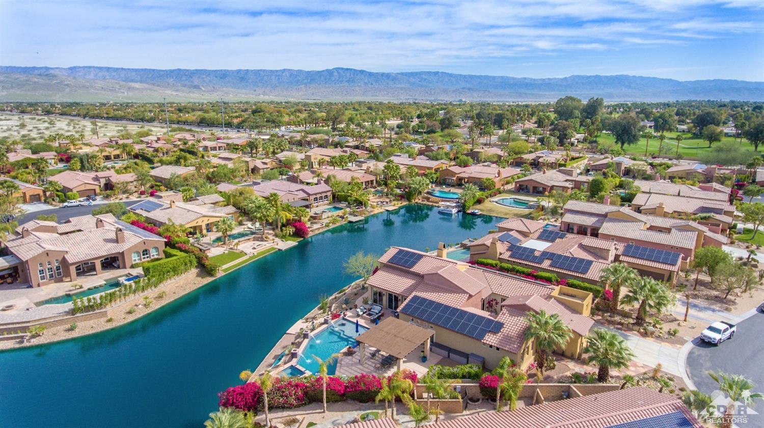 10 Via Santa Ramona Rancho Mirage, CA 92270 - Photo 26 of 78 an aerial view of residential houses with outdoor space and river