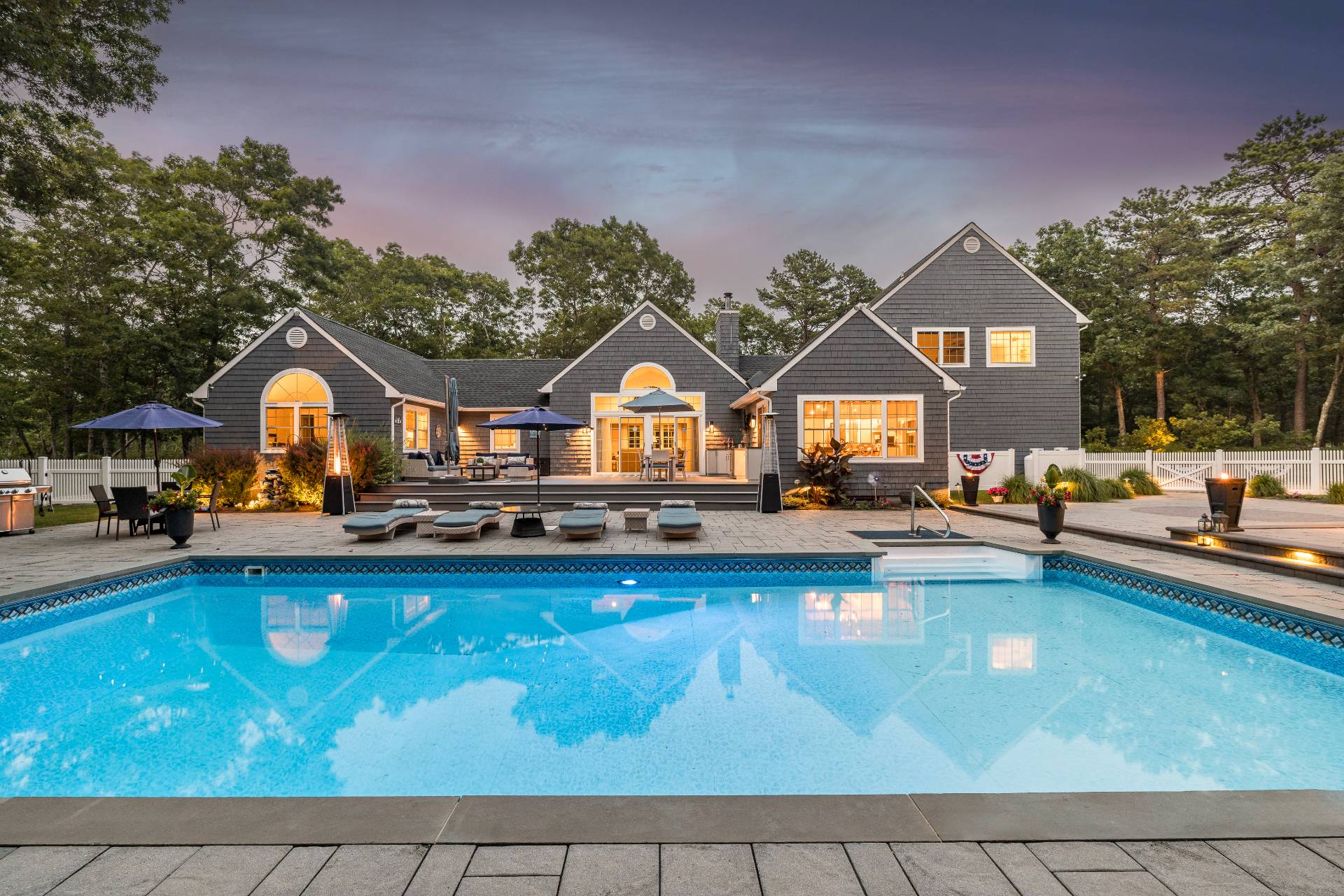 14 High Ridge Road East Hampton, NY 11937 - Photo 40 of 43 a front view of house with yard and swimming pool