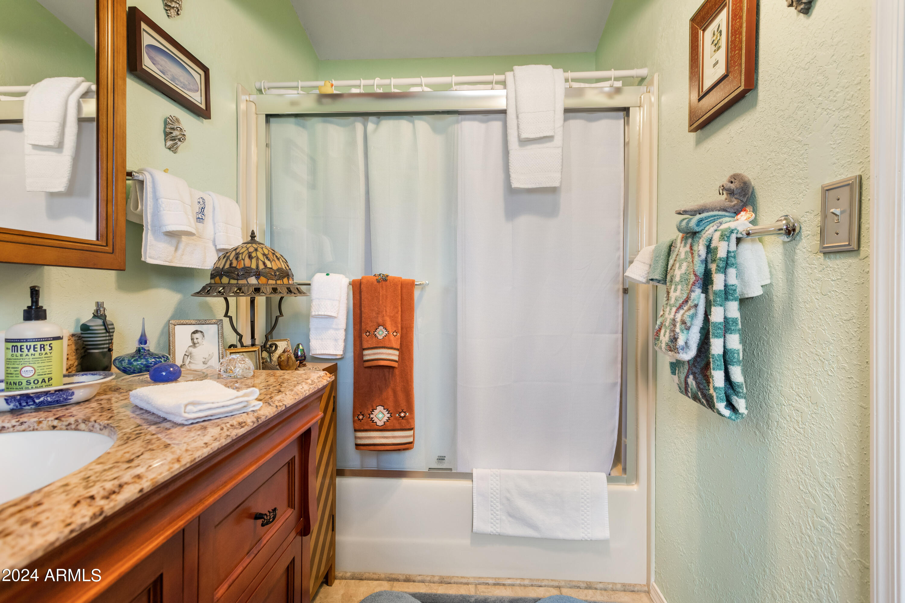 4500 Highway 80 Douglas, AZ 85607 - Photo 14 of 40 a bathroom with a granite countertop sink and a shower