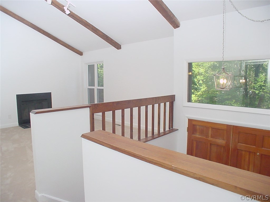 7905 Stiles Road North Chesterfield, VA 23235 - Photo 3 of 47 Living room has vaulted ceiling w exposed beams