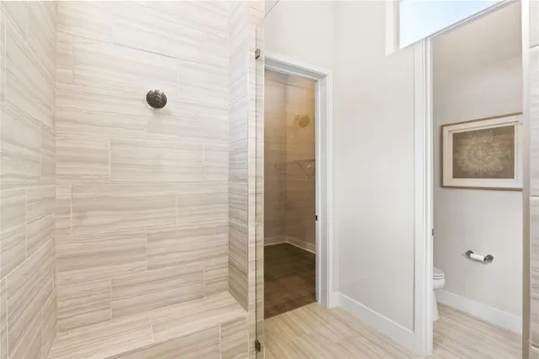 a bathroom with a shower