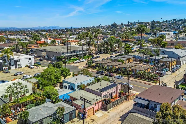 an aerial view of a city