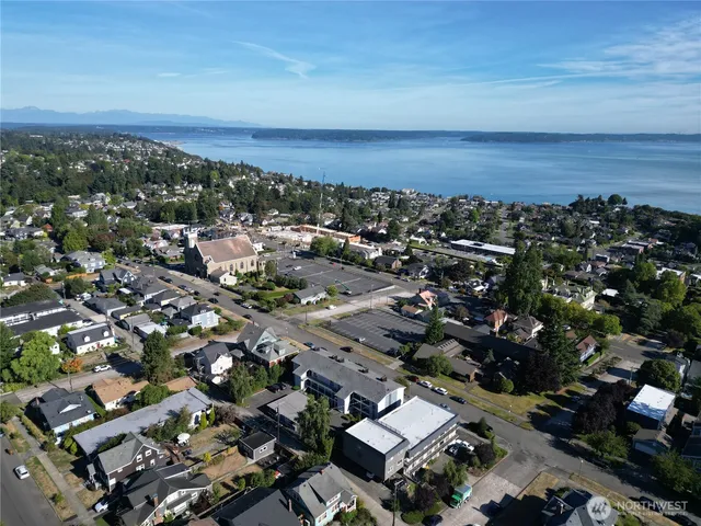 an aerial view of a city