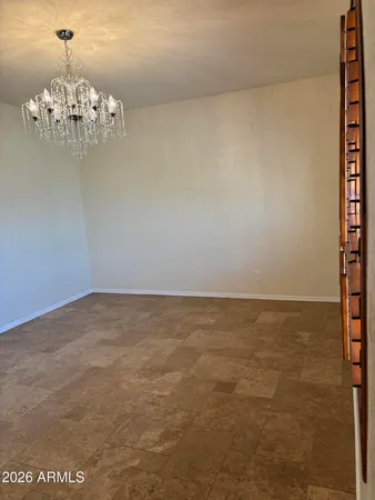 a view of a livingroom with a chandelier