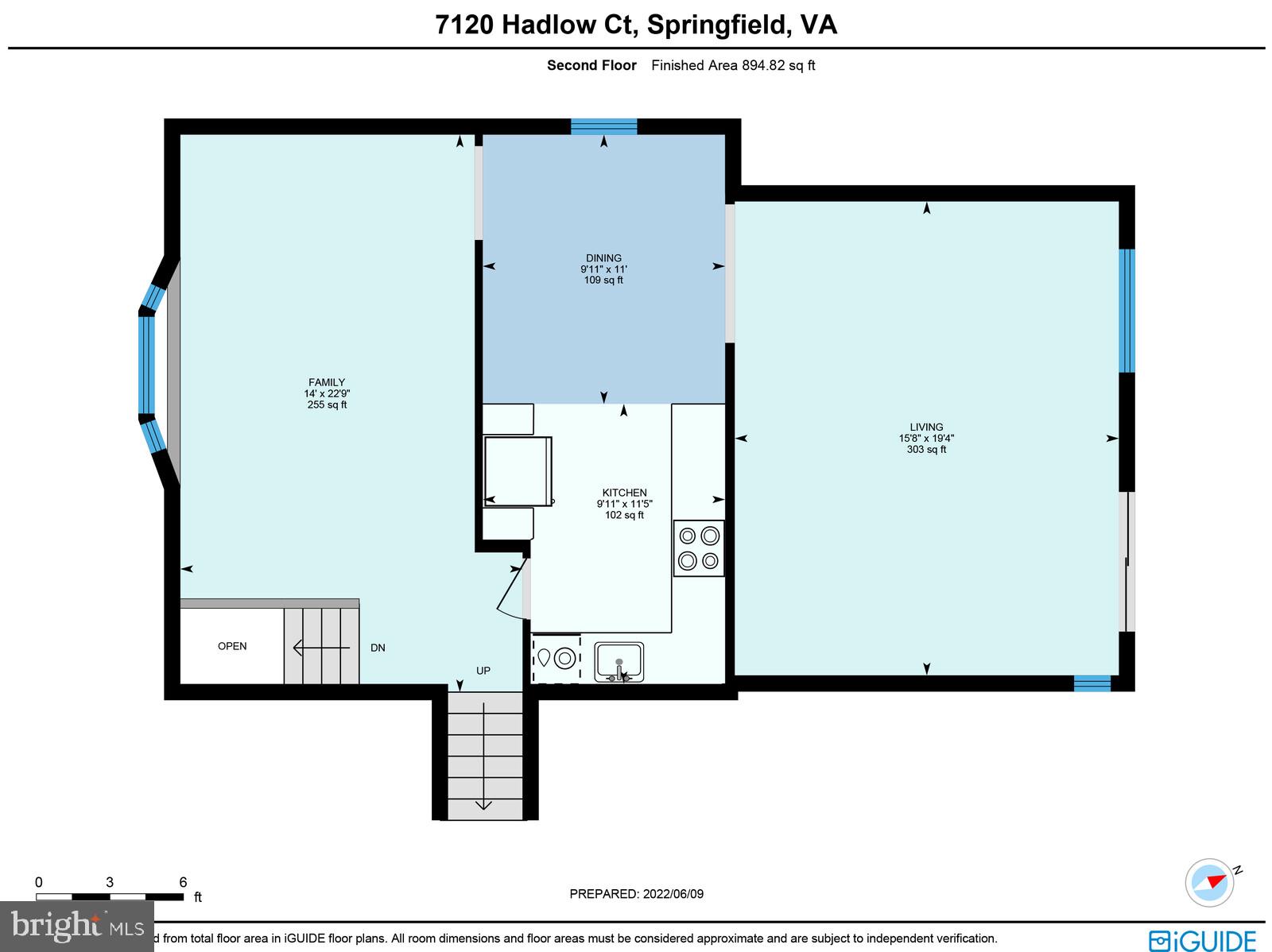 7120 Hadlow Court Springfield, VA 22152 - Photo 11 of 41 Upper Lvl 1 : Kit, liv rm, fam rm
