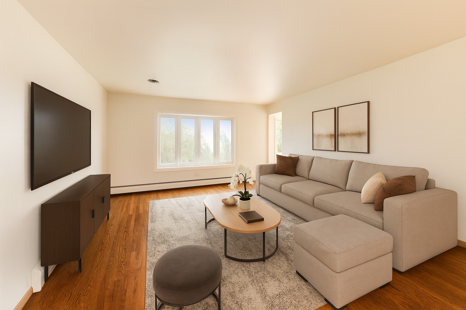 4900 Ridgewood Avenue Norridge, IL 60706 - Photo 4 of 9 a living room with furniture and a flat screen tv