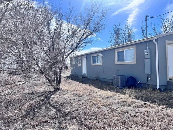 a view of a yard covered in snow