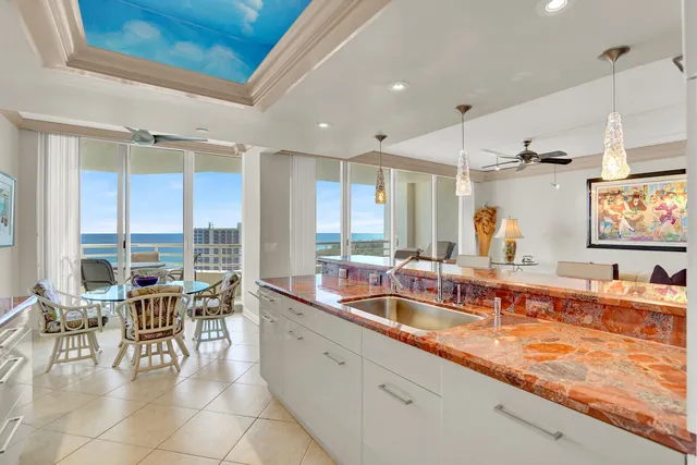 a view of an ocean and beach