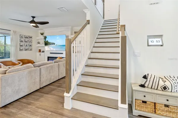 a bedroom with a bed and closet