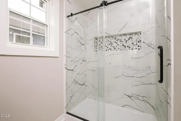 a bathroom with a shower
