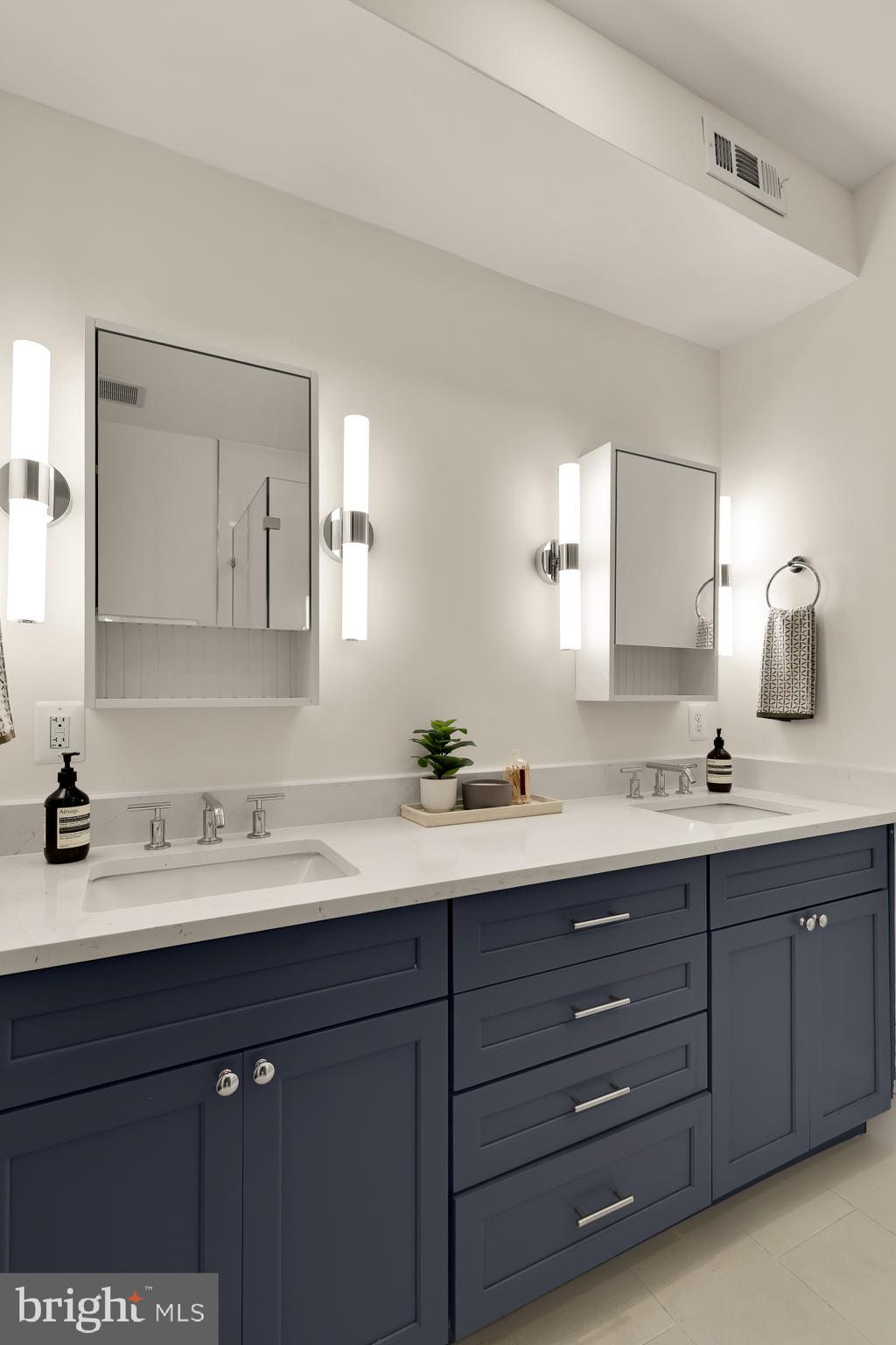 632 Acker Place Northeast Washington, DC 20002 - Photo 40 of 57 a bathroom with a sink vanity and mirror