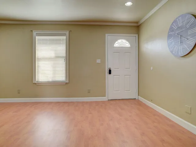 an empty room with windows