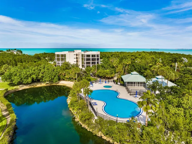 a view of a lake with a ocean view