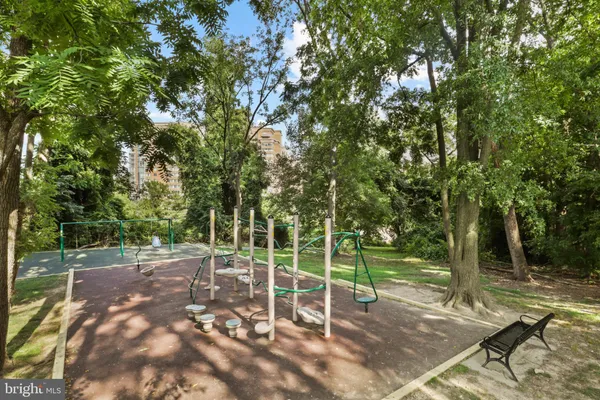 a view of park with trees