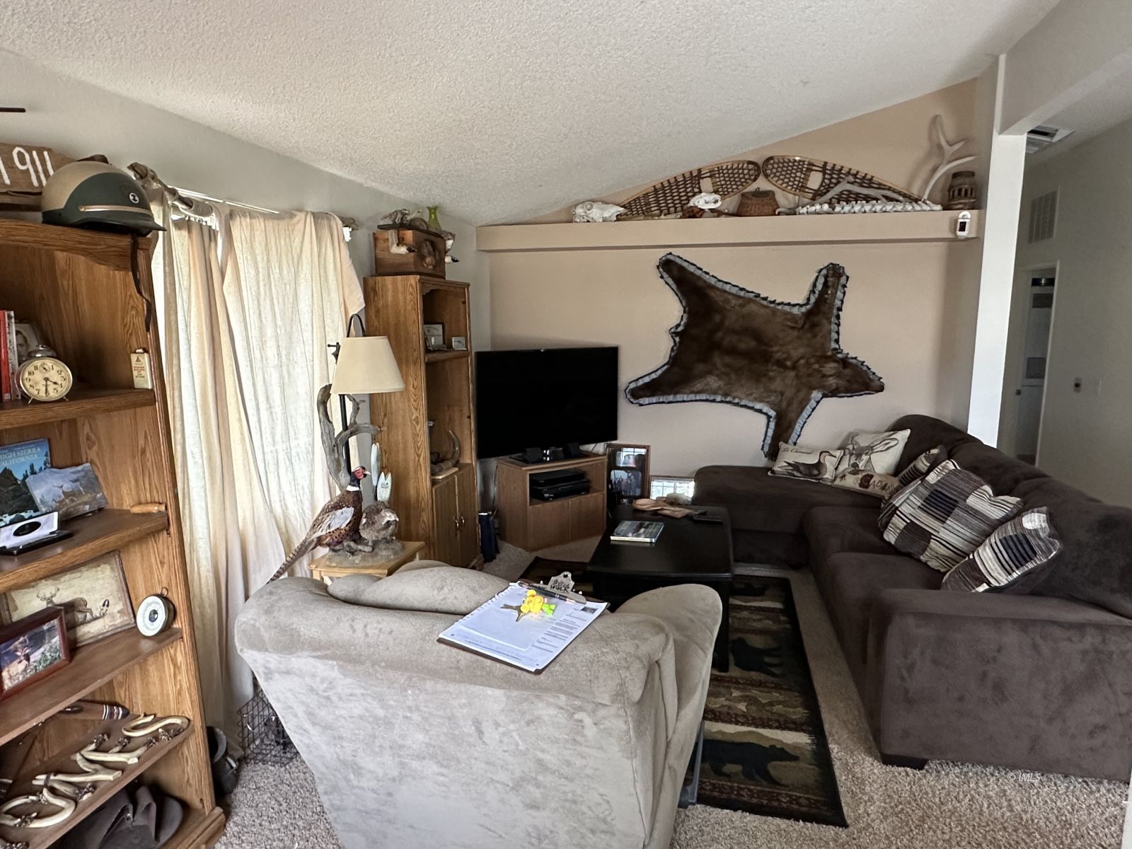 150 Tinnemaha Road, Unit C2 Big Pine, CA 93513 - Photo 20 of 28 a living room with furniture a couch and a flat screen tv