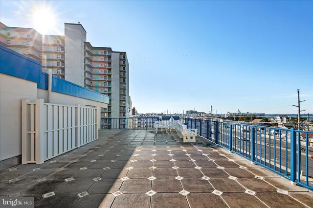 a view of a terrace with sitting area