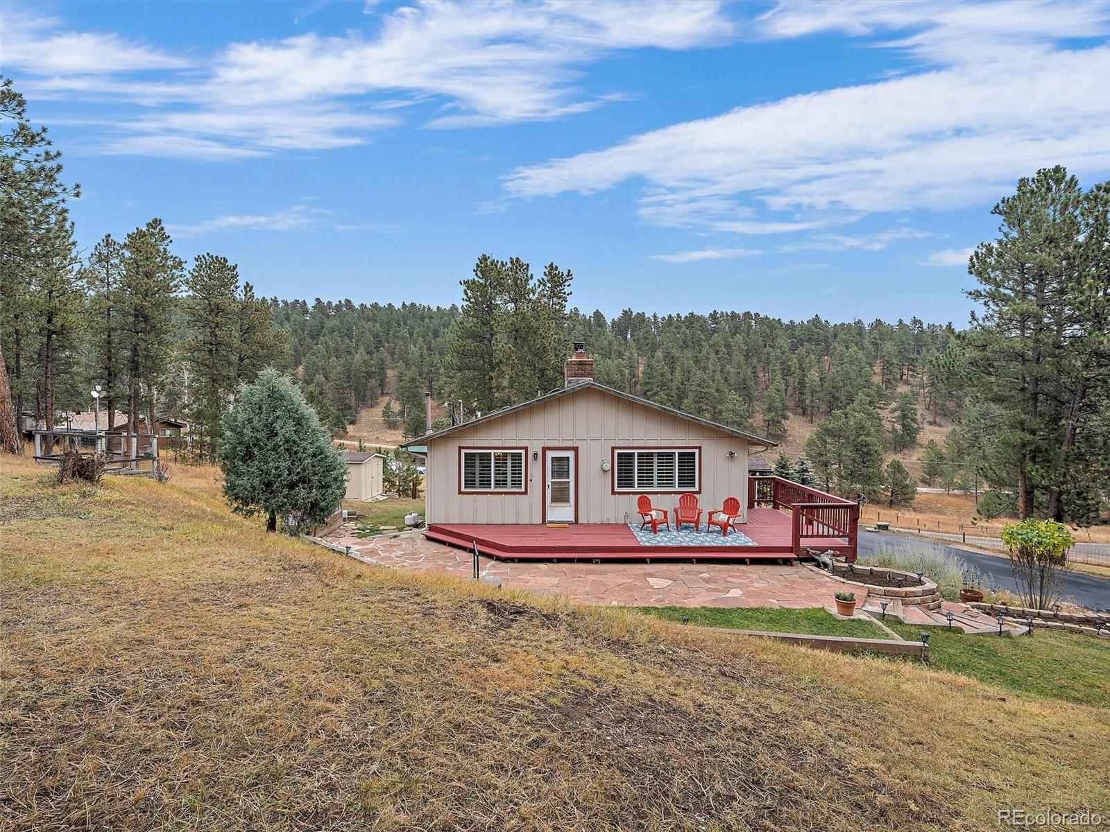 27422 Pine Valley Drive Evergreen, CO 80439 - Photo 32 of 42 a view of a house with a yard