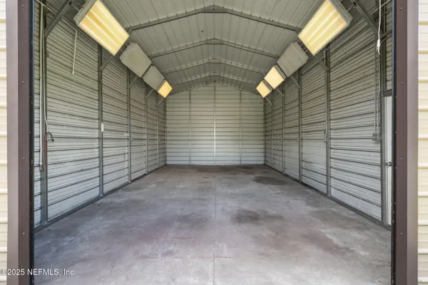 a view of a garage