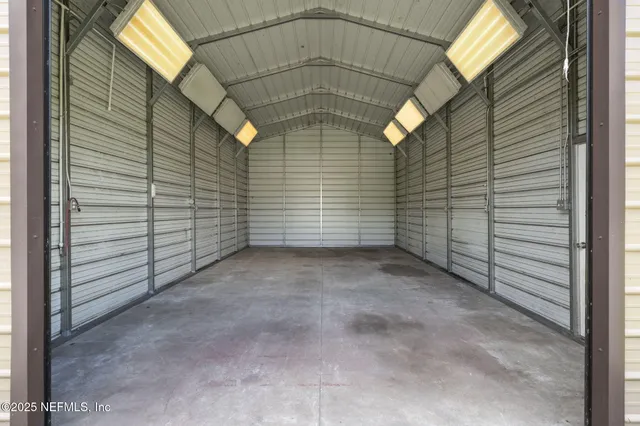a view of a garage