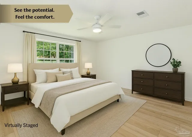 a bedroom with a bed and a closet