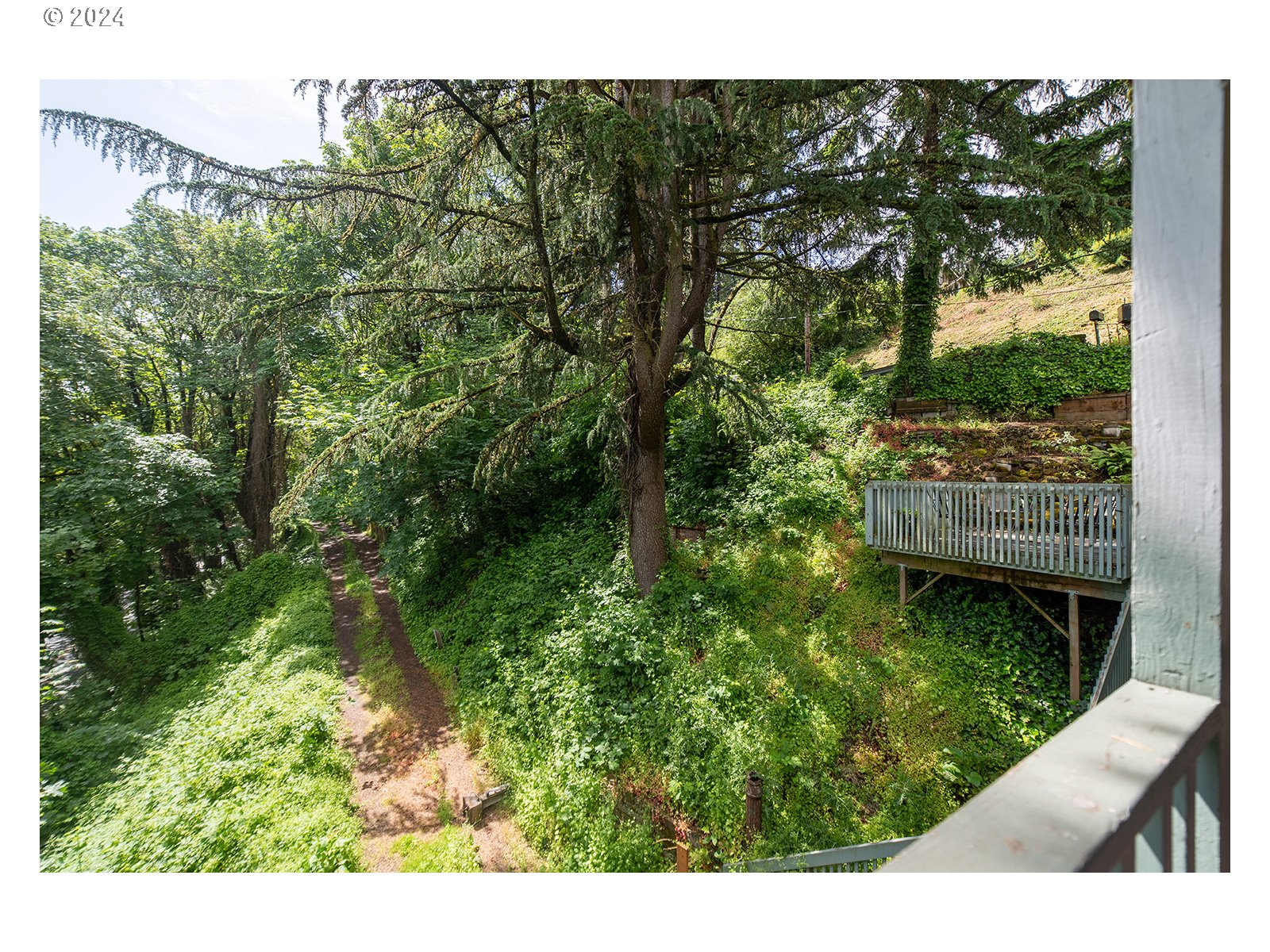 8767 Northwest Springville Road Portland, OR 97231 - Photo 45 of 47 a balcony with tall trees