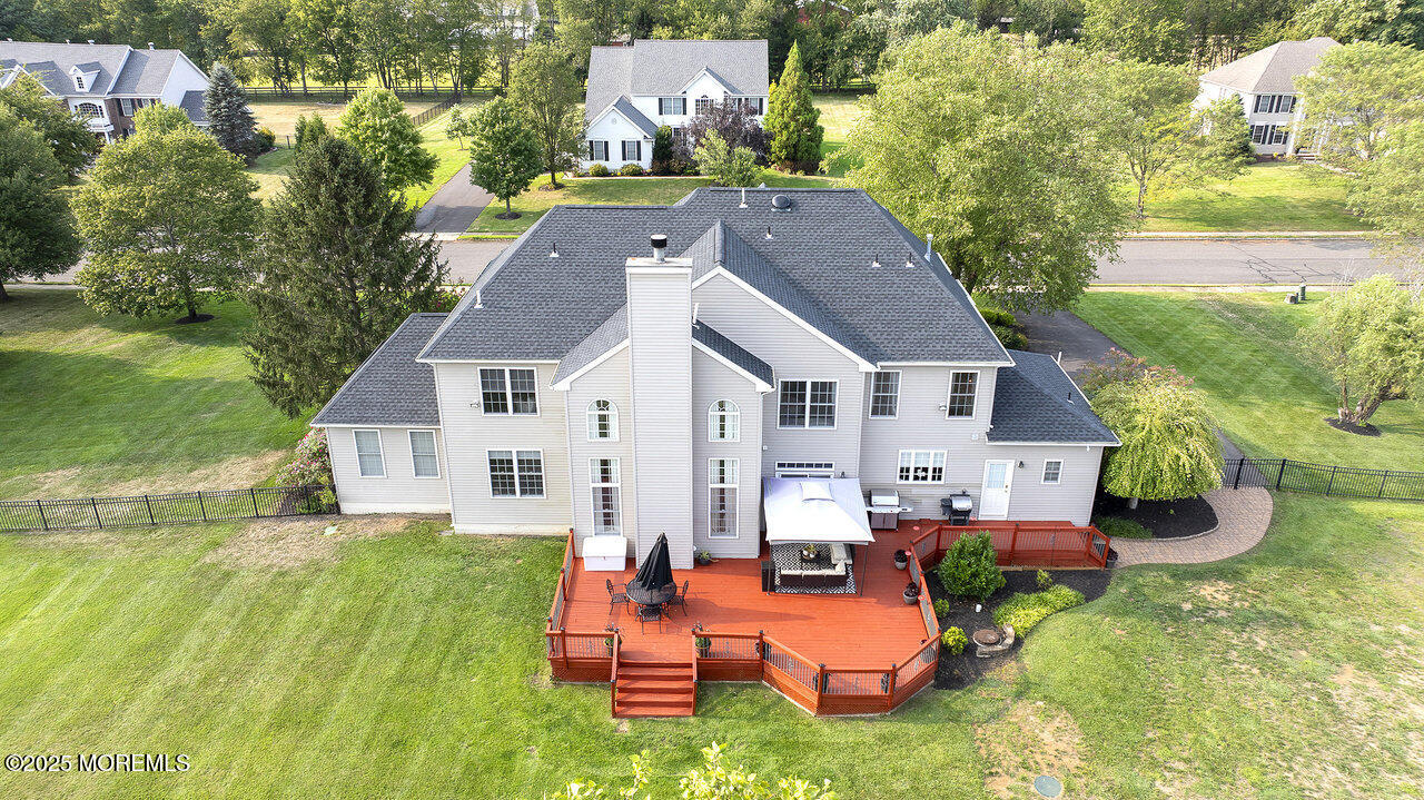 11 Victoria Court Cream Ridge, NJ 08514 - Photo 60 of 67 an aerial view of a house with swimming pool garden and patio