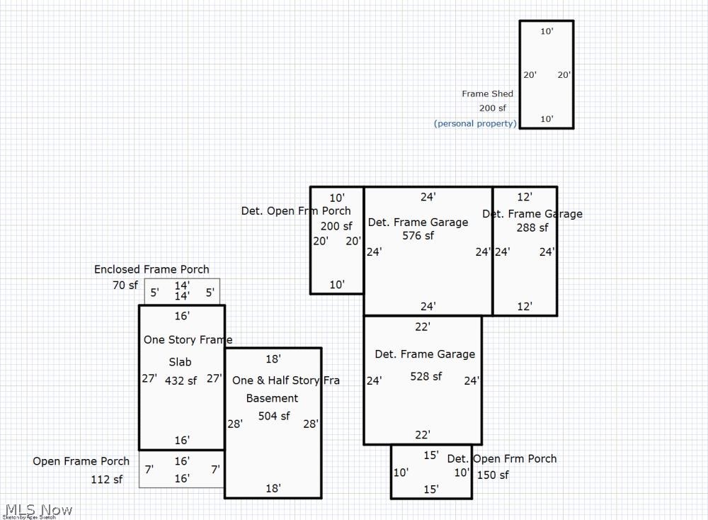48011 North Ridge Road Amherst, OH 44001 - Photo 18 of 18 Home and Garage Layout Dimensions