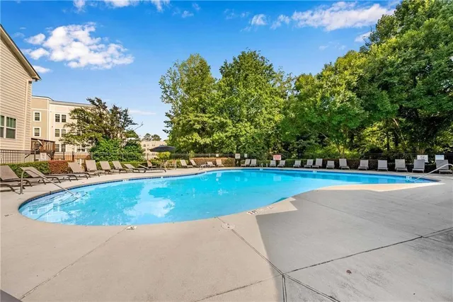 a view of outdoor space and swimming pool