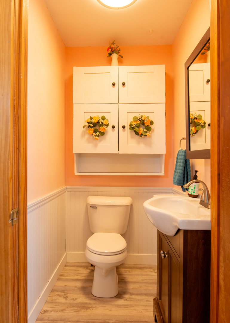 9109 Messmer Road Savanna, IL 61074 - Photo 11 of 31 a bathroom with a toilet a sink and a window
