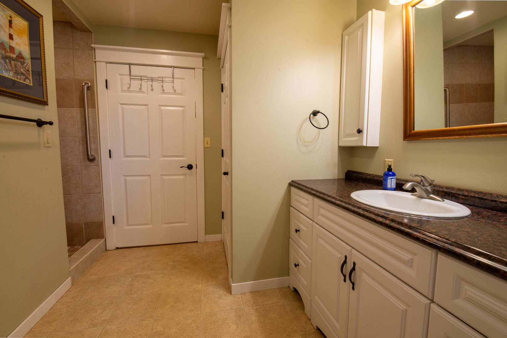 9109 Messmer Road Savanna, IL 61074 - Photo 26 of 31 a bathroom with a granite countertop sink and a mirror