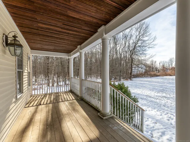 a view of porch with deck