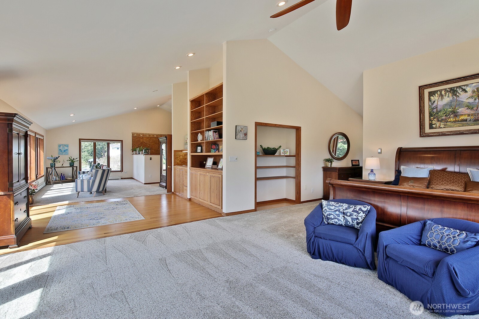 5741 Crow Haven Road Langley, WA 98260 - Photo 32 of 40 a living room with furniture and a fireplace