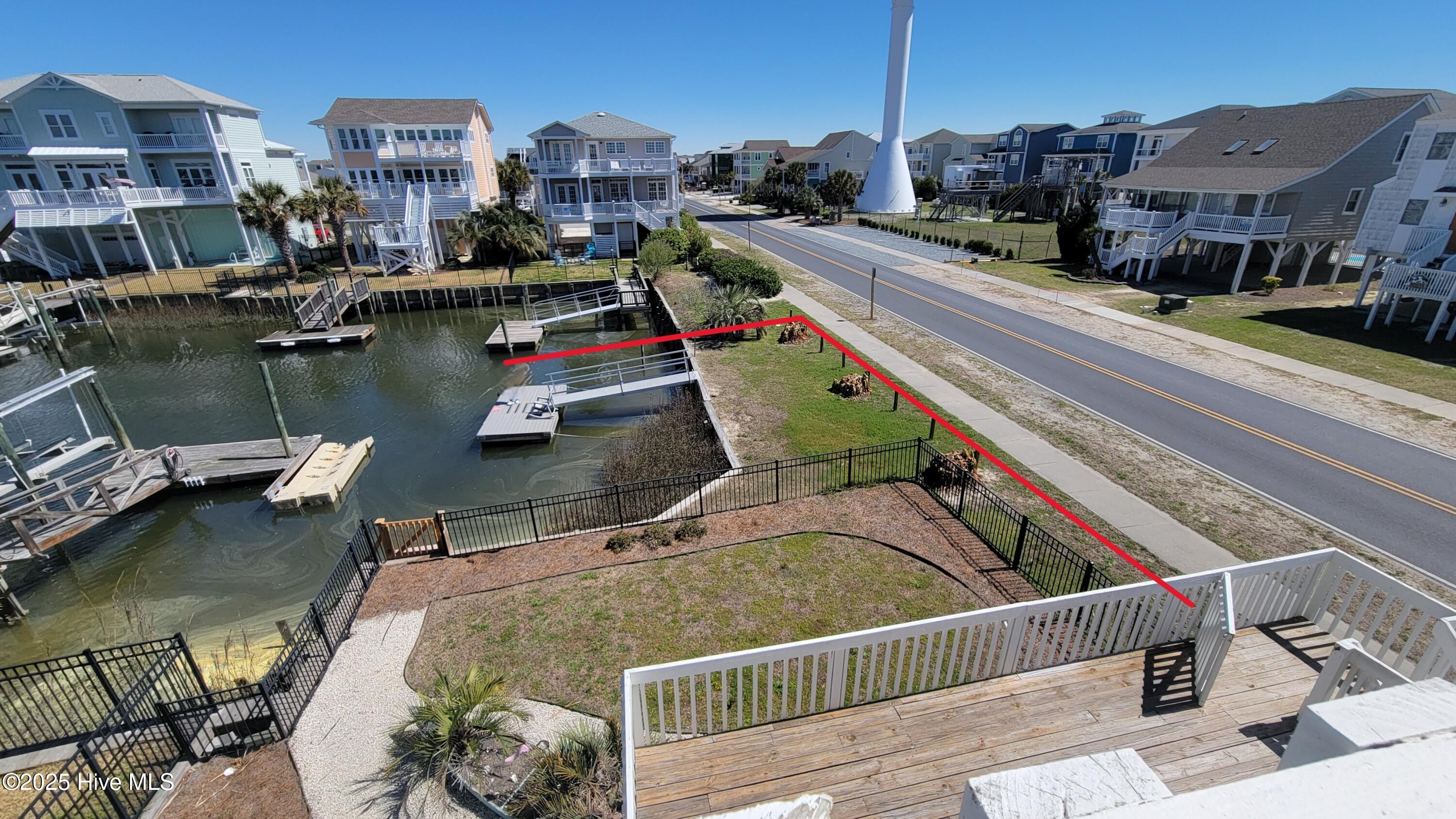 2 Monroe Street Ocean Isle Beach, NC 28469 - Photo 7 of 40 Red Line Shows Property Line to the Dock