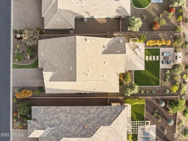 a view of a terrace with a garden