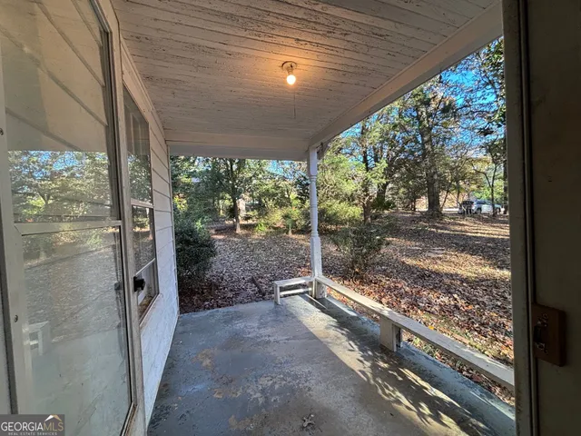 a view of a porch